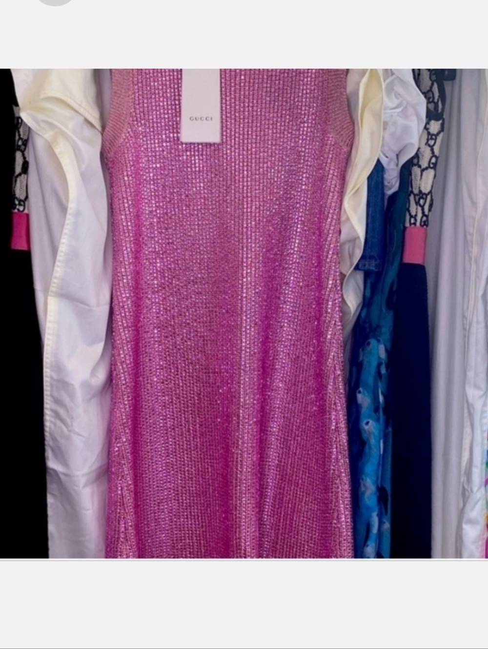 Gucci Hot Pink Sequin Slip Dress